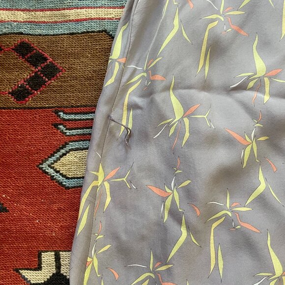 Anthropologie Partimi Women Grey Floral Silk Sleeveless Bubble Mini Dress Size 4 - Picture 6 of 6